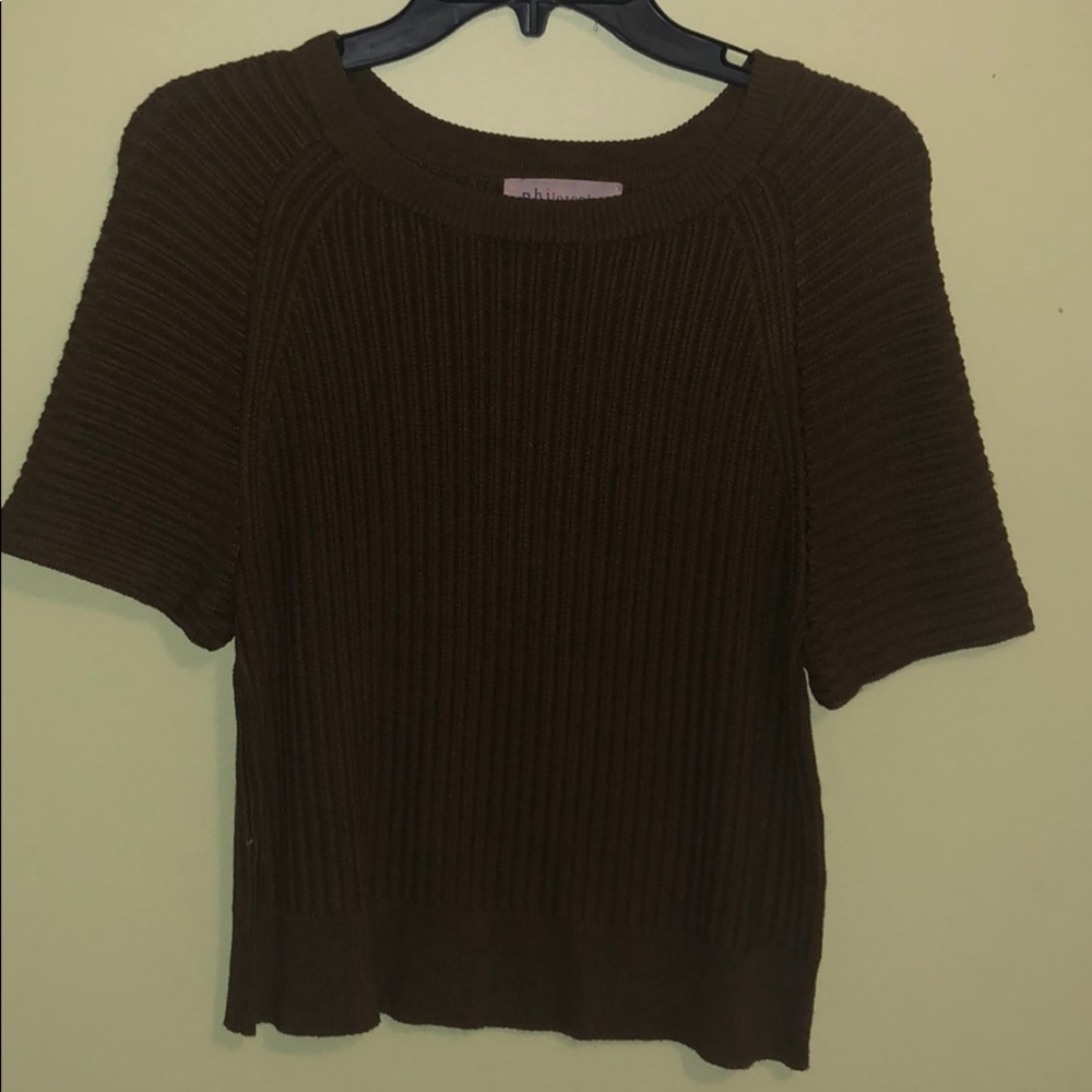 philosophy short sleeve sweater